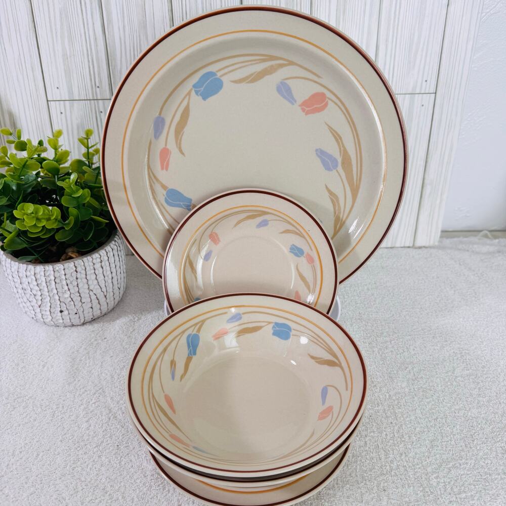 Vintage Oslo Brick‎ Oven Stoneware Dishes, Plate & Bowls